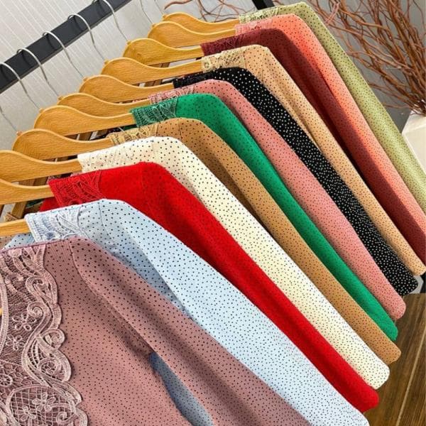 بلوز زنانه جلو گیپور کد1849 - تصویر 5