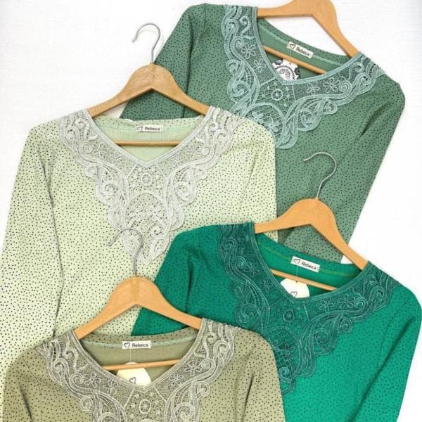 بلوز زنانه جلو گیپور کد1849 - تصویر 3