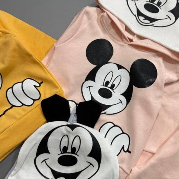 هودی وشلوار نوزادی میکی گوش دار 1837 - تصویر 4