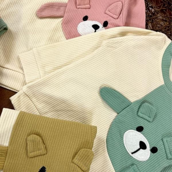 بلوز شلوار نوزادی طرح خرس گوش دار 1836 - تصویر 3