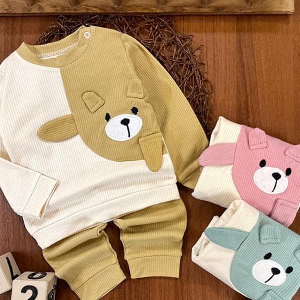 بلوز شلوار نوزادی طرح خرس گوش دار 1836 - تصویر 5