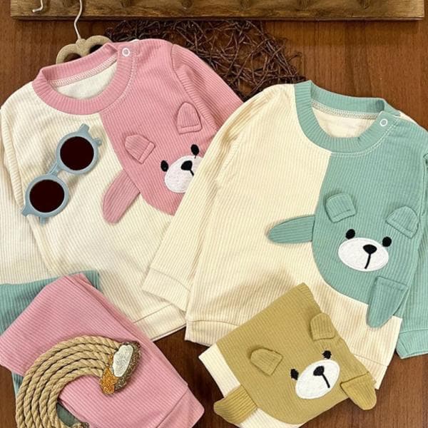 بلوز شلوار نوزادی طرح خرس گوش دار 1836 - تصویر 4