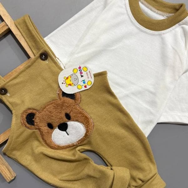 دوتیکه پیشبندی نوزادی خرسی کد1835 - تصویر 2