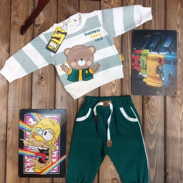 ست شلوار بلند نوزادی کد1832 - تصویر 2