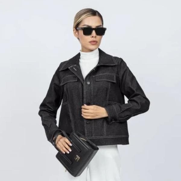 کت جین مشکی کد40112 - تصویر 1