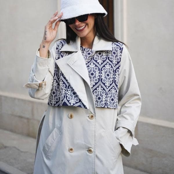 بارانی زنانه کتان - تصویر 3