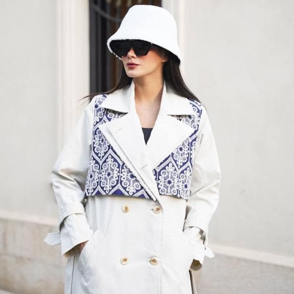 بارانی زنانه کتان - تصویر 1