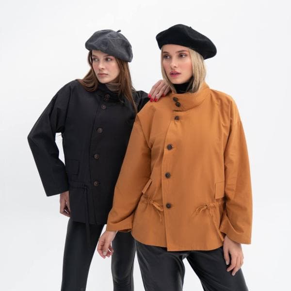 بارانی دکمه ای کتان زارا - تصویر 2