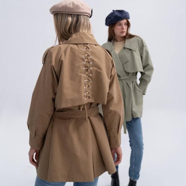 بارانی کتان قد متوسط - تصویر 3