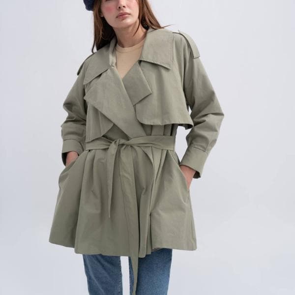 بارانی کتان قد متوسط - تصویر 2