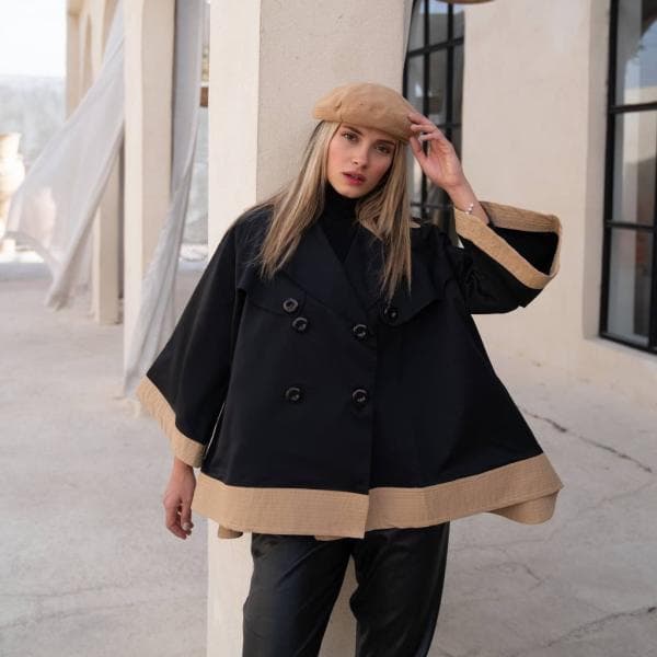 بارانی زنانه دو رنگ - تصویر 3