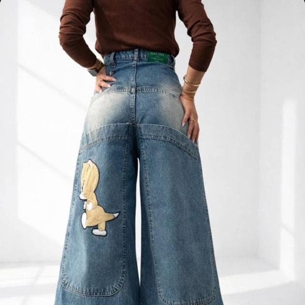 شلوار سوپربگ پشت جیب بزرگ استیکردار - تصویر 3