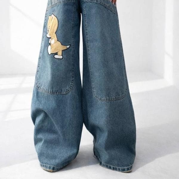 شلوار سوپربگ پشت جیب بزرگ استیکردار - تصویر 4