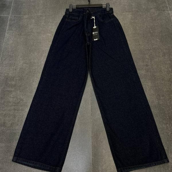 شلوار نیم بگ سورمه ای خام کد5089/2