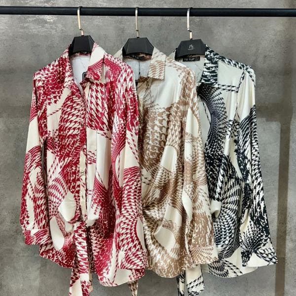 شومیز ساتن الیزه کد3384 - تصویر 3