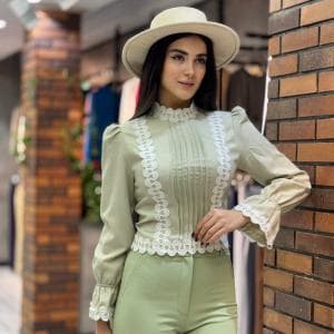 بلوز گیپور کتان کد2928