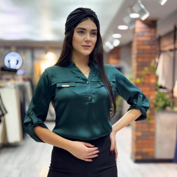 شومیز یقه دکمه کد3363 - تصویر 1