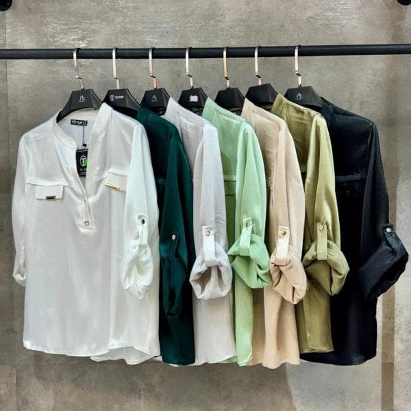 شومیز یقه دکمه کد3363 - تصویر 3