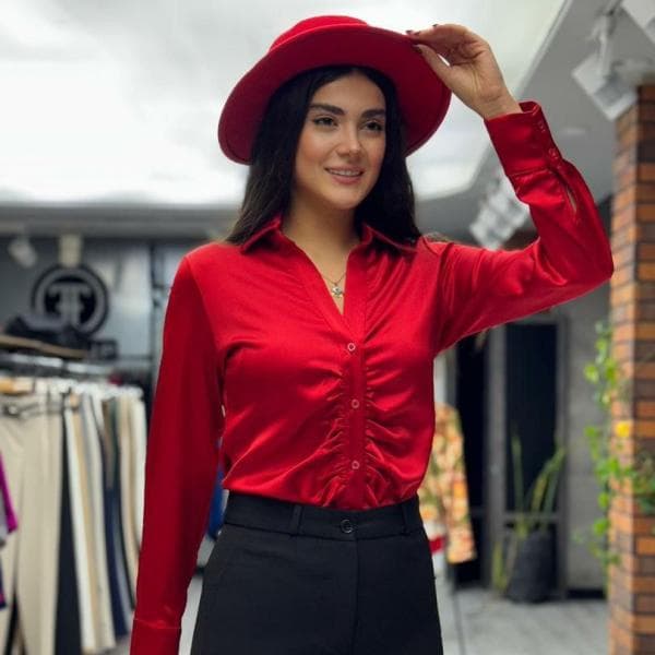 شومیز ساتن کد3394 - تصویر 2