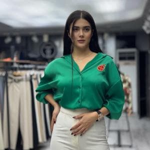 شومیز ساتن انار کد3157