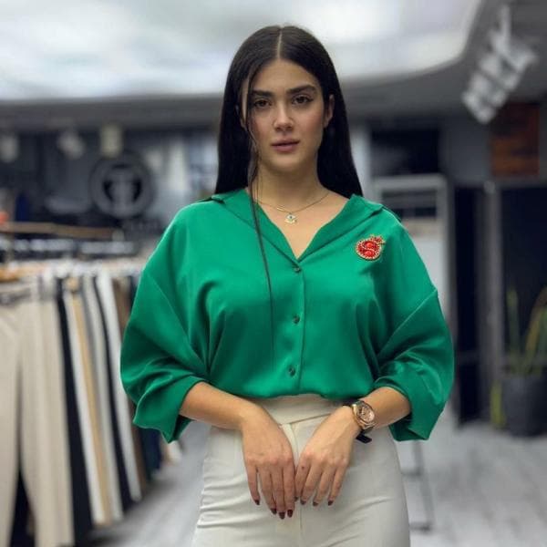 شومیز ساتن انار کد3157 - تصویر 2