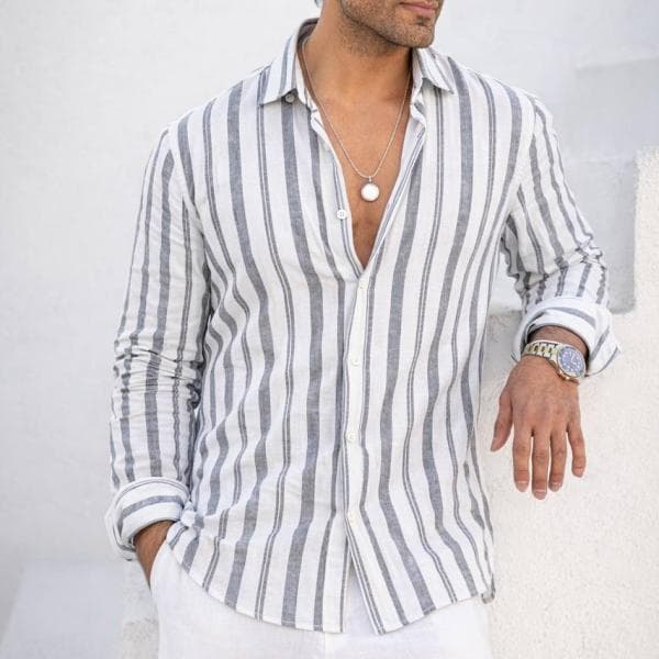 پیراهن مردانه راه راه - تصویر 1