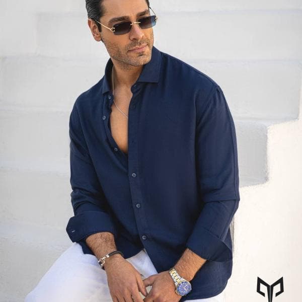 پیراهن مردانه ساده - تصویر 2