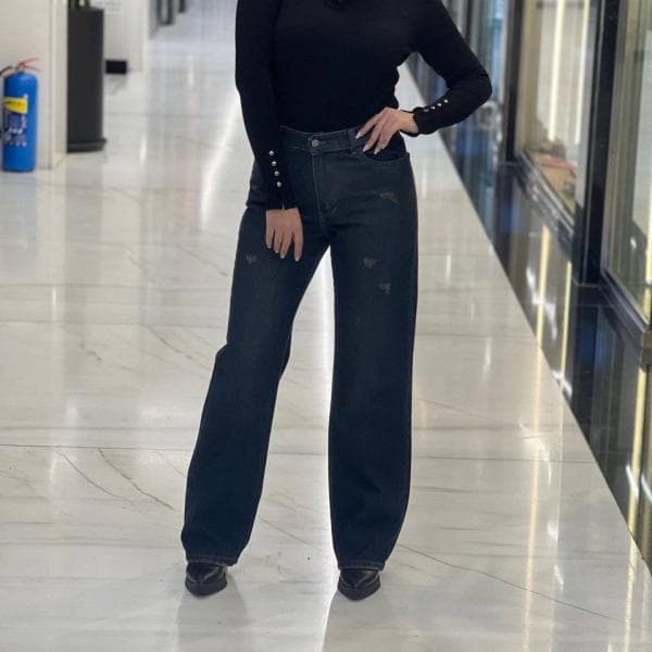 شلوار نیم بگ کمر ساده کد50973 - تصویر 2