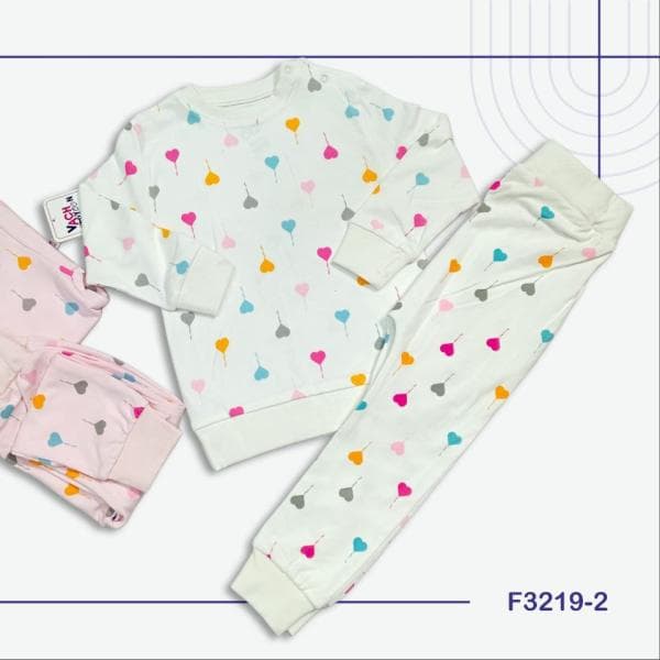 بلوز شلوار تمام چاپ قلب کدF3219 - تصویر 1