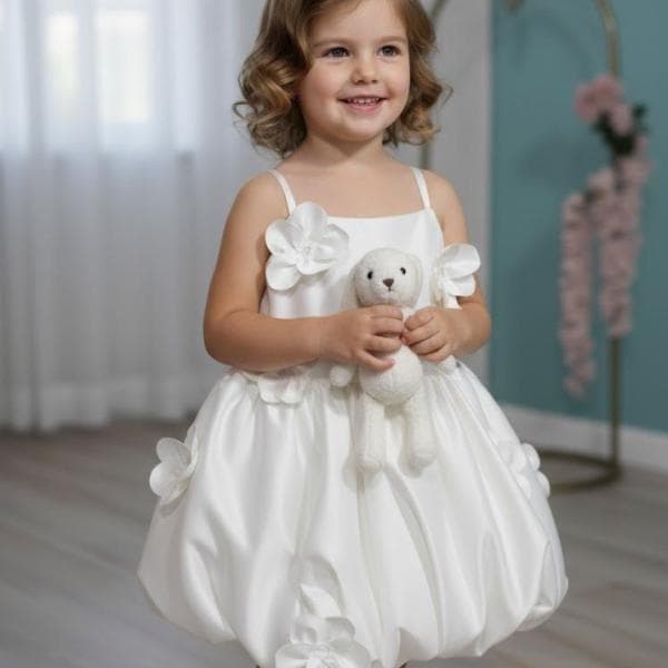 پیراهن مجلسی دخترانه مدل باران گلدار - تصویر 3