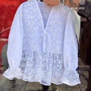 شومیز حریر گل مخملی