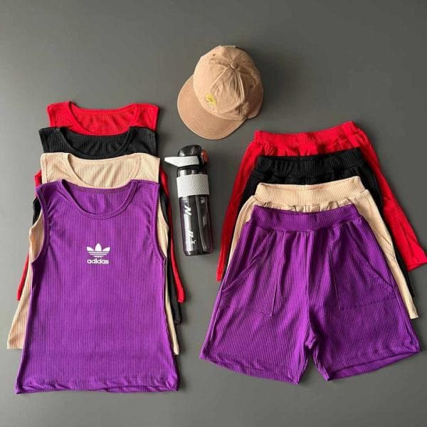 ست تاپ و شلوارک جیبدار adidas فانریپ کد 8575 (هر عدد 119/000 تومان) - تصویر 2