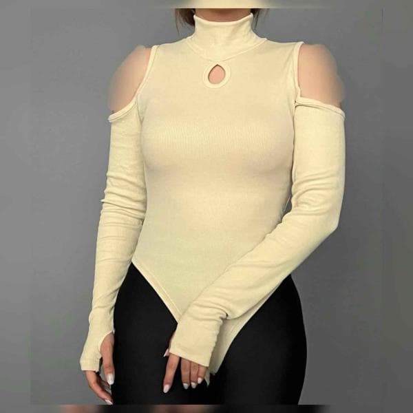 بادی سرشانه خالی یقه اشکی کد 583 (هر عدد 119/000 تومان) - تصویر 2