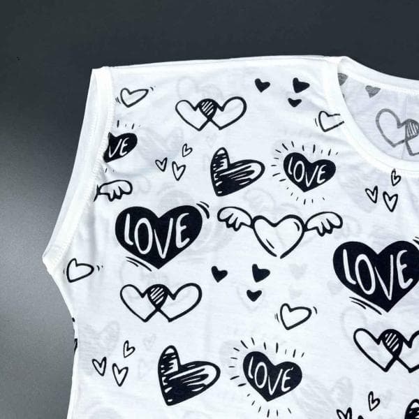 تیشرت آستین سرخود Love ویسکوز کد 1028 - تصویر 3