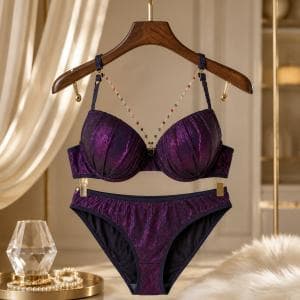 ست سوتین شورت اسفنجی زنجیری لمه