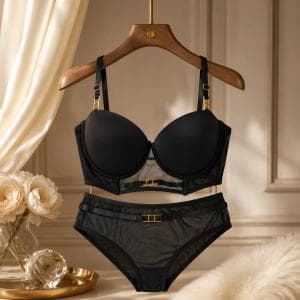 ست سوتین شورت اسفنجی دکلته کراپ دار