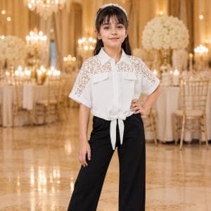 شومیز دخترانه، گیپوردار گره ای