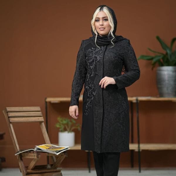 مانتو بلند ژاکارد گلدوزی فومی کد 2288 - تصویر 1