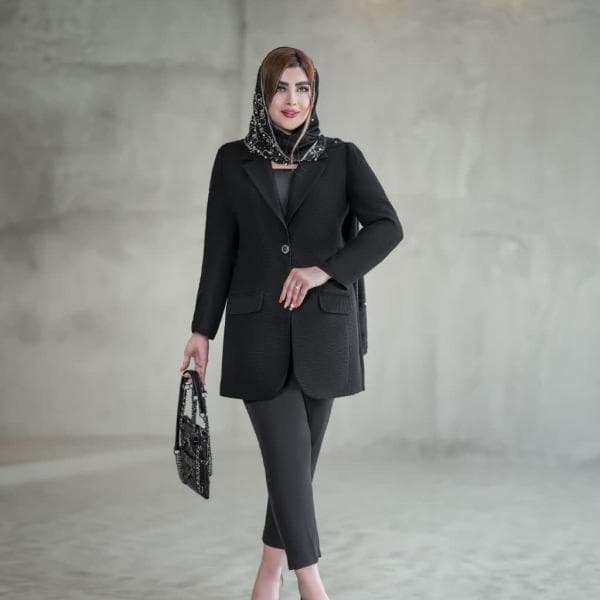 کت کرپ یقه انگلیسی ساده کد 2223