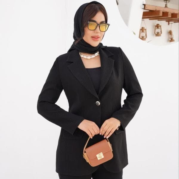 کت کرپ یقه انگلیسی راه راه محو کد 2318