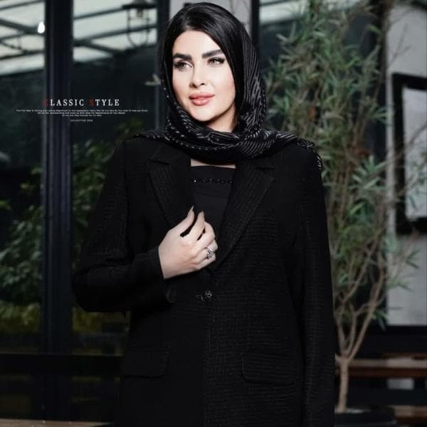 کت کرپ یقه انگلیسی چهارخانه لمه دار کد 2309