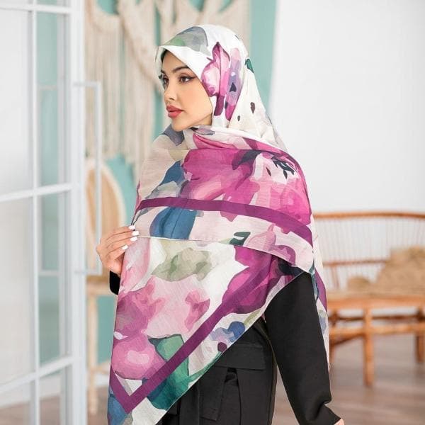 روسری نخی آبرنگی - تصویر 6