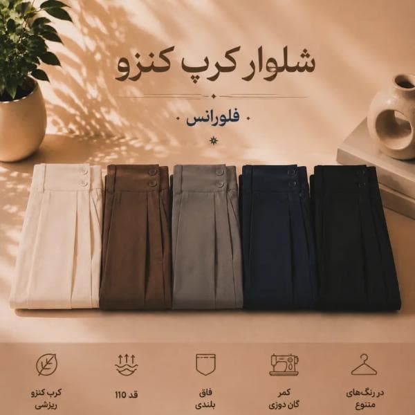شلوار زنانه بگ کرپ کنزو - تصویر 4