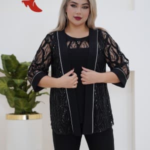 تونیک  زنانه 2تیکه گیپور