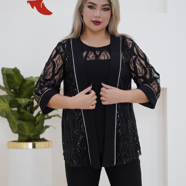 خرید آنلاین تونیک زنانه 2تیکه گیپور عمده