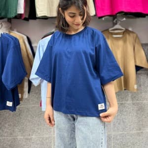 کراپ زنانه باکسی آستین پاکتی