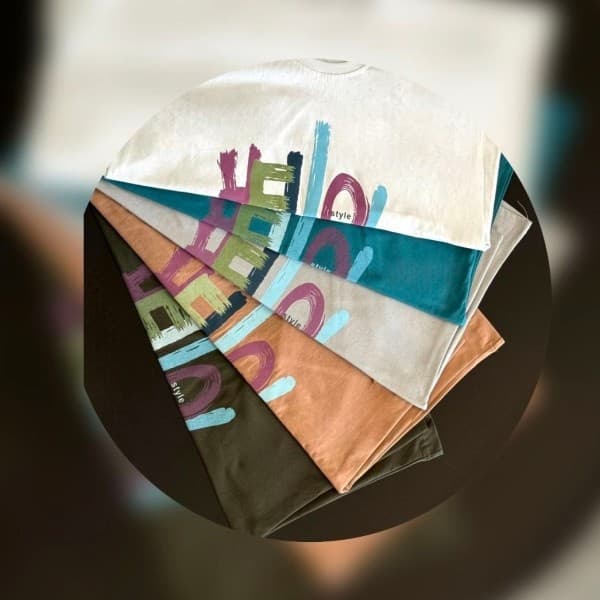 قیمت تیشرت زنانه باکسی ماکان طرح hello عمده