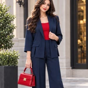 کت و شلوار زنانه کرپ پاییز