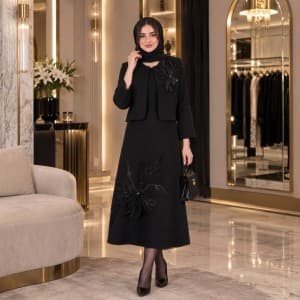 کت سارافون زنانه جواهردوزی و گل برجسته کد 1002