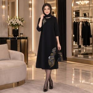 پیراهن زنانه جواهردوزی و نقاشی کد 1003